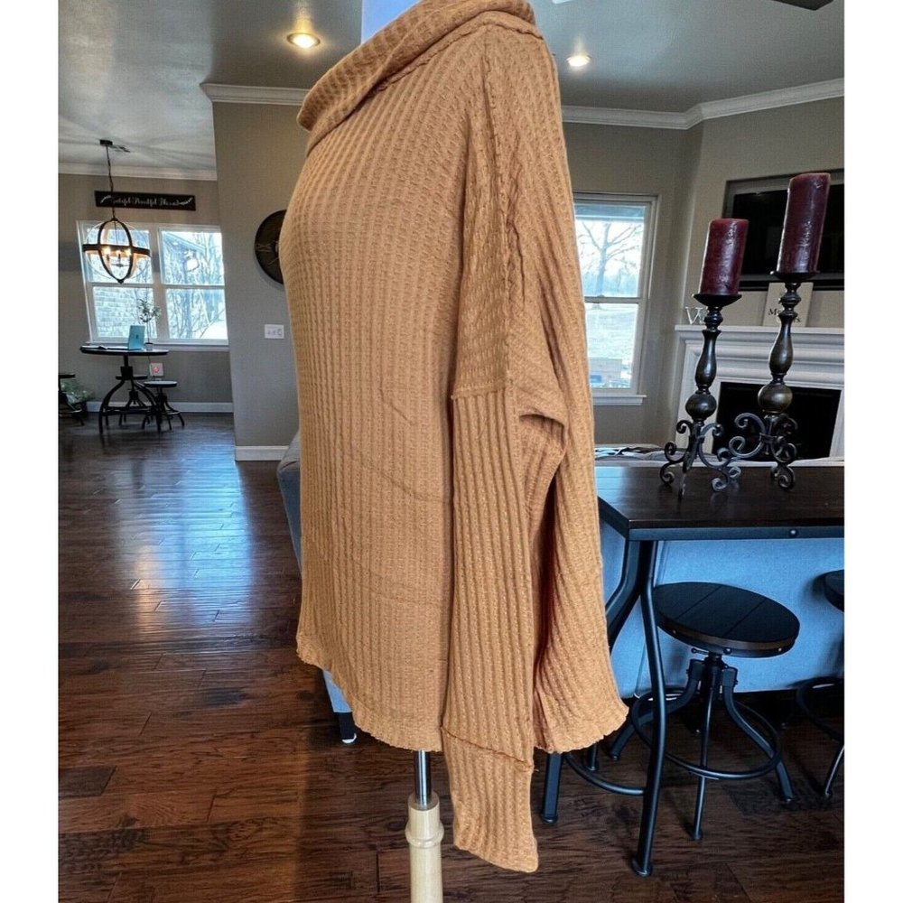 NWT Free People Juicy L/S Sweater XS S M Cowl Neck Draped Tunic Top Split Back - Picture 10 of 15